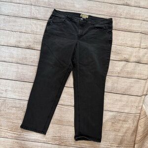 Democracy Size 16 Black Denim Straight Leg Pants
